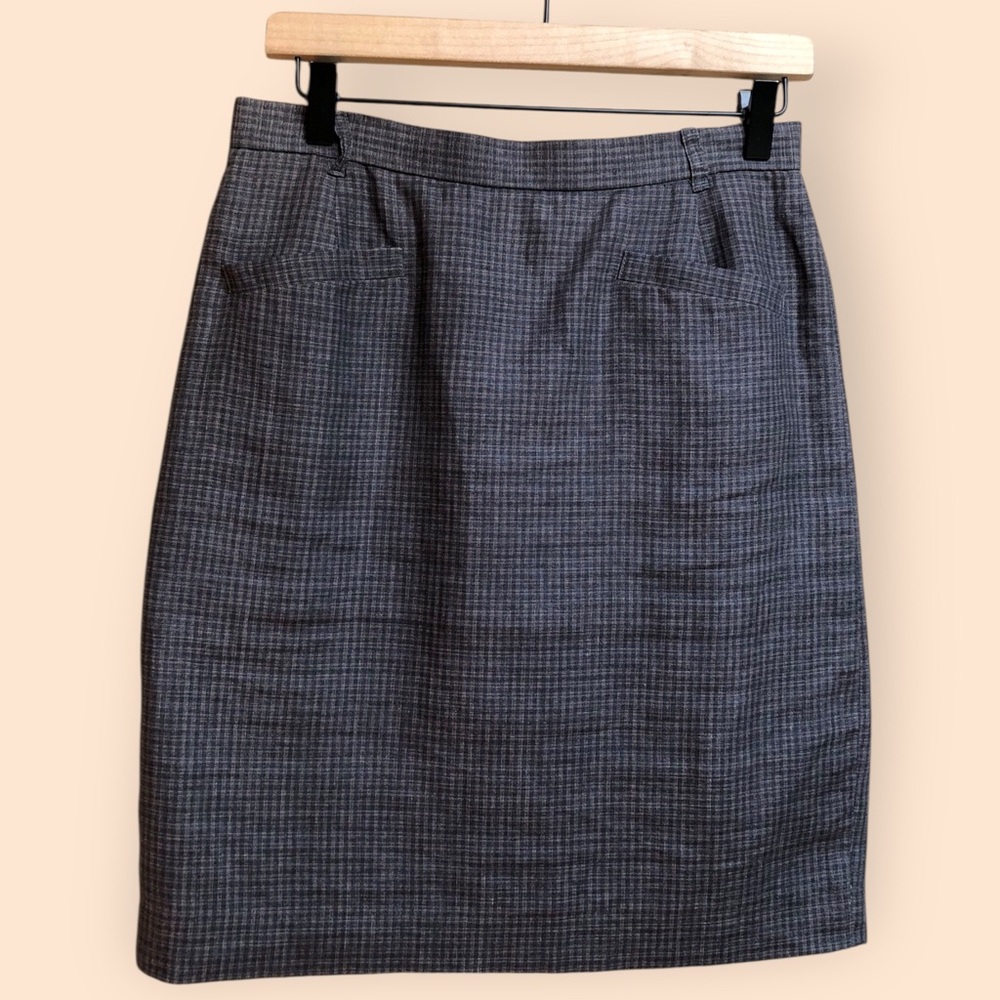 Vintage 90s Barry Bricken Sport Blazer & Skirt Suit Set Grey Plaid Women 4/10 - Picture 12 of 16